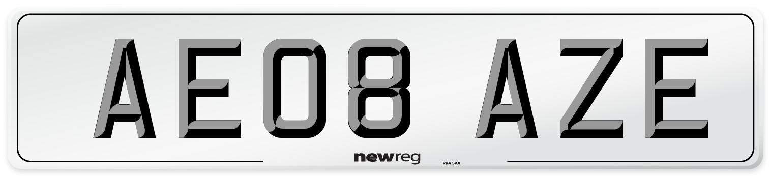 AE08 AZE Number Plate from New Reg